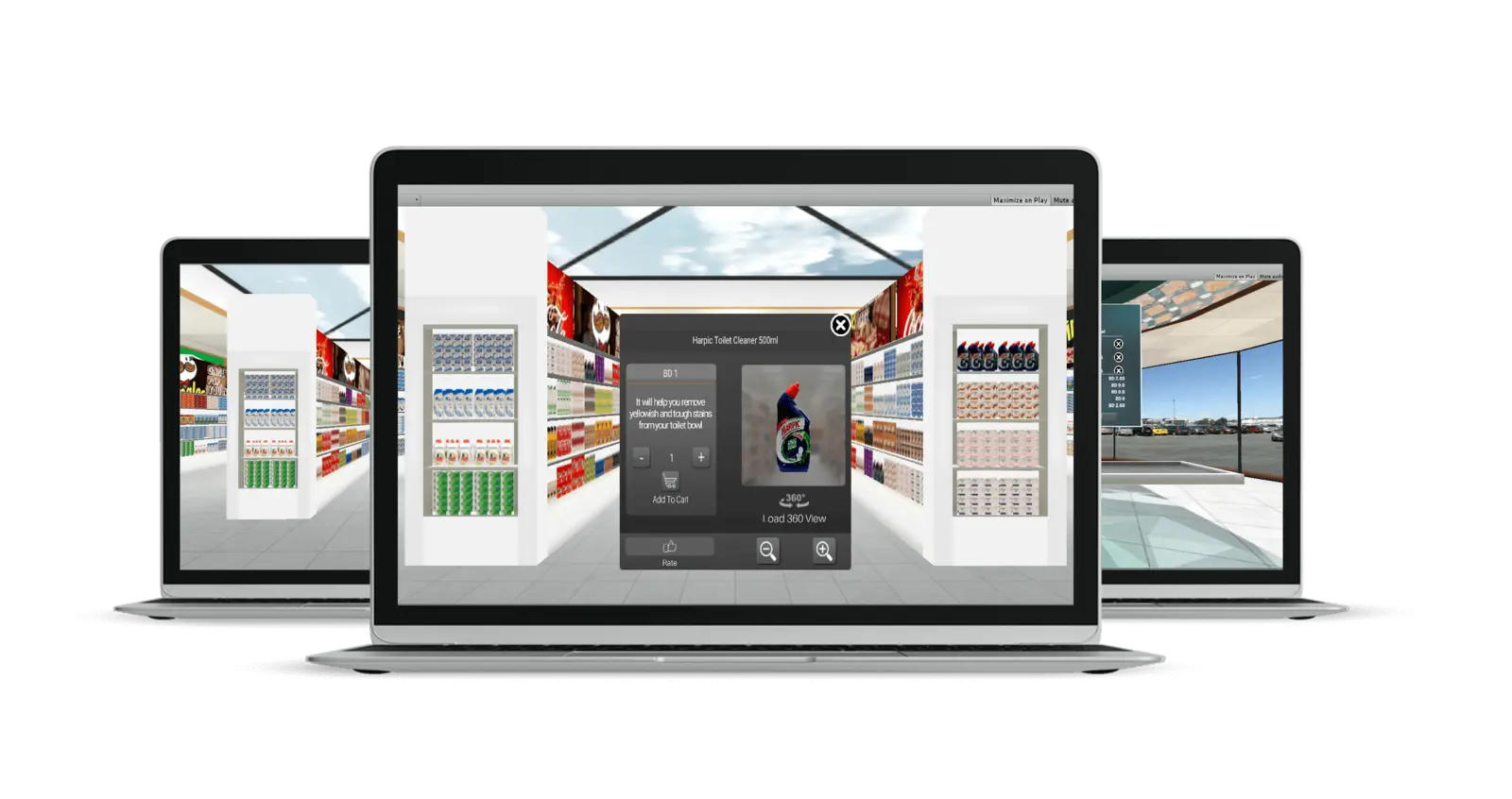 Ommatee virtual retail experience displayed across desktop screens